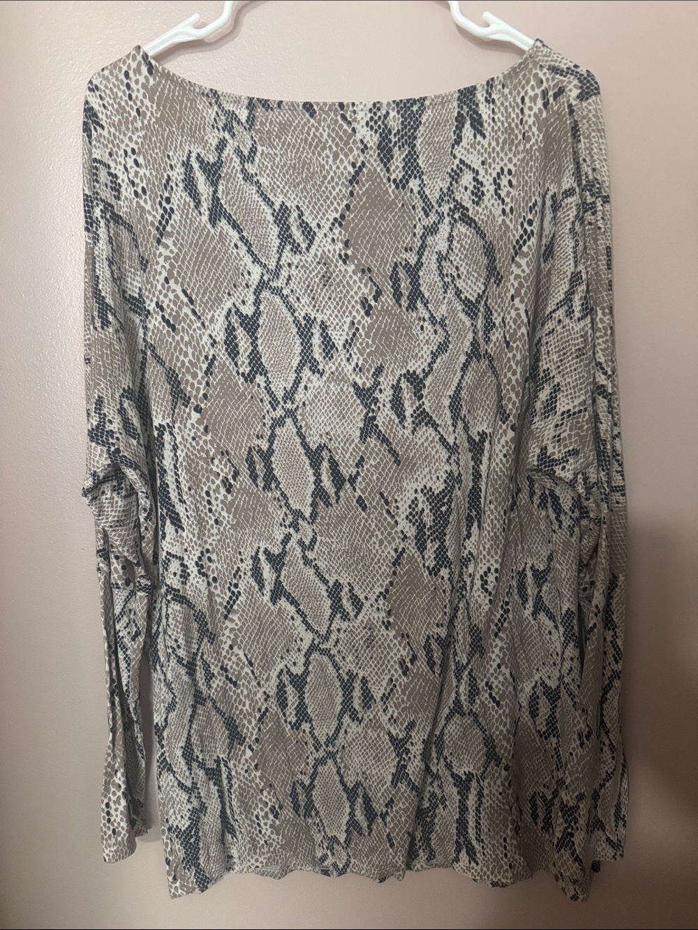 Express Beige and Black Snake Print Tunic Top